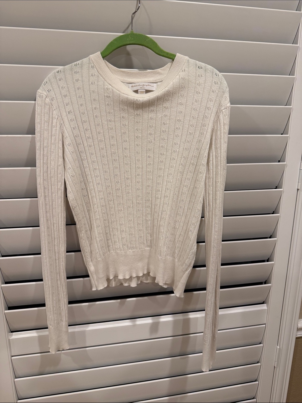 Spiritual Gangster Cream Ribbed Crewneck Sweater